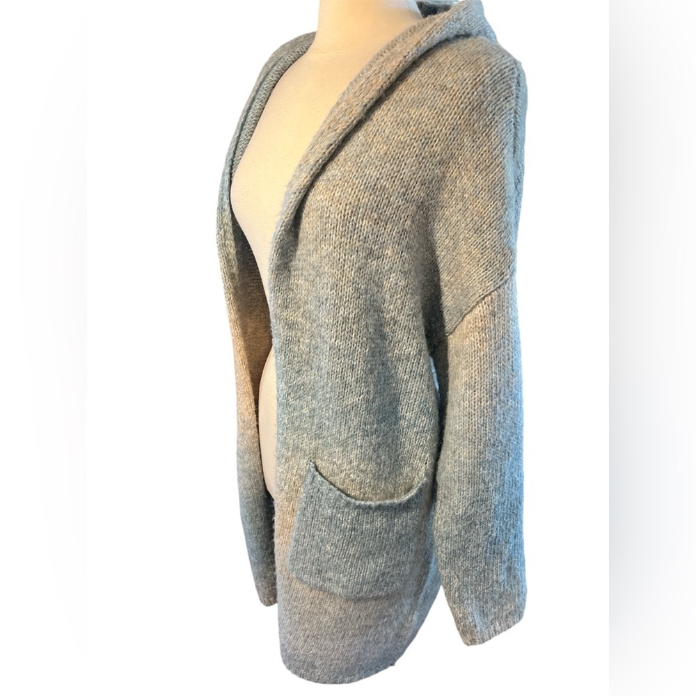 CHARLIE B Blue,white & Brown Pastel Ombre Space -Dye Hooded Cardigan Size TG/XL - Picture 5 of 15